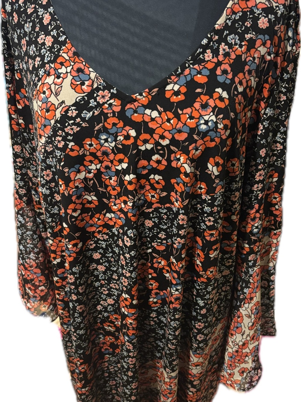 Westport Midi Dress with Orange Floral Motif 3x